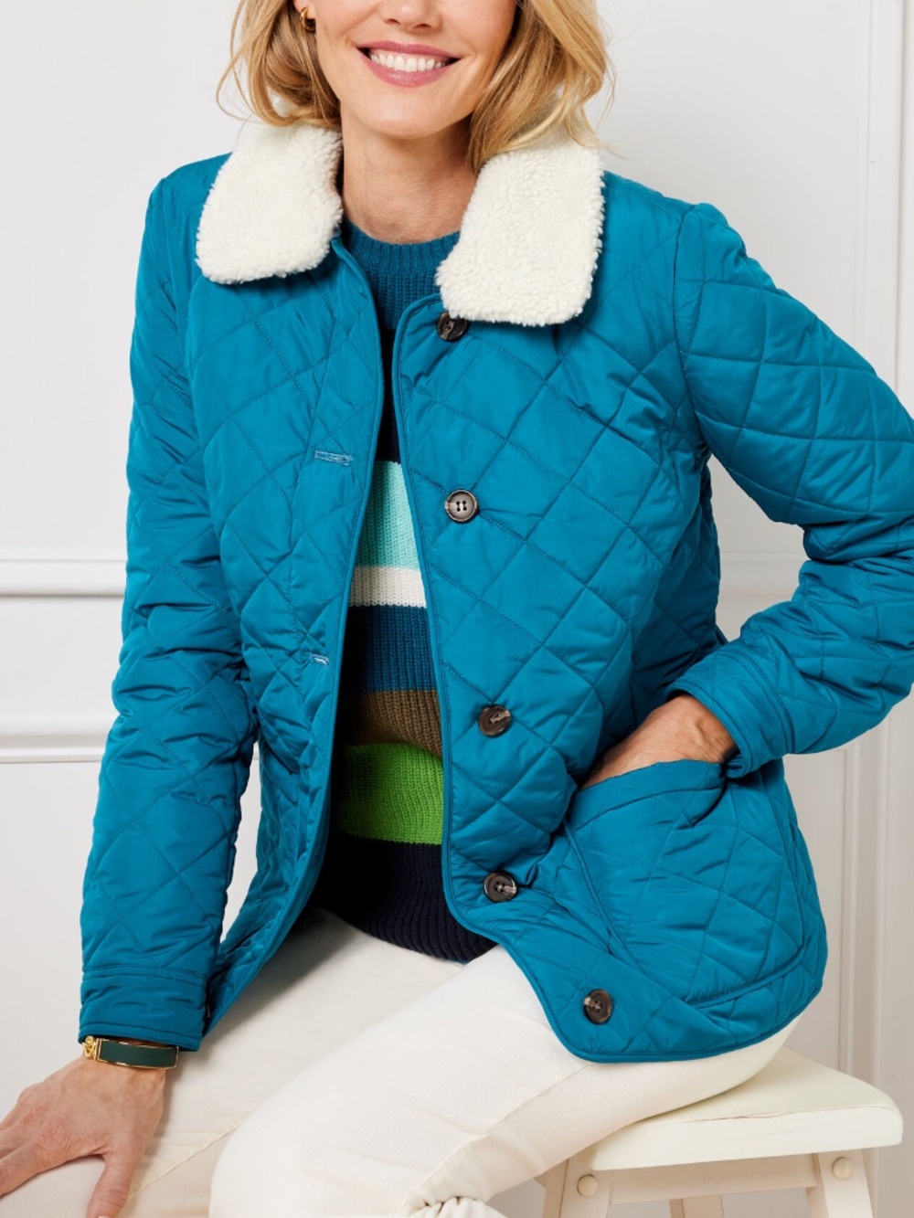 Talbots Quilted Bomber Jacket - size MP